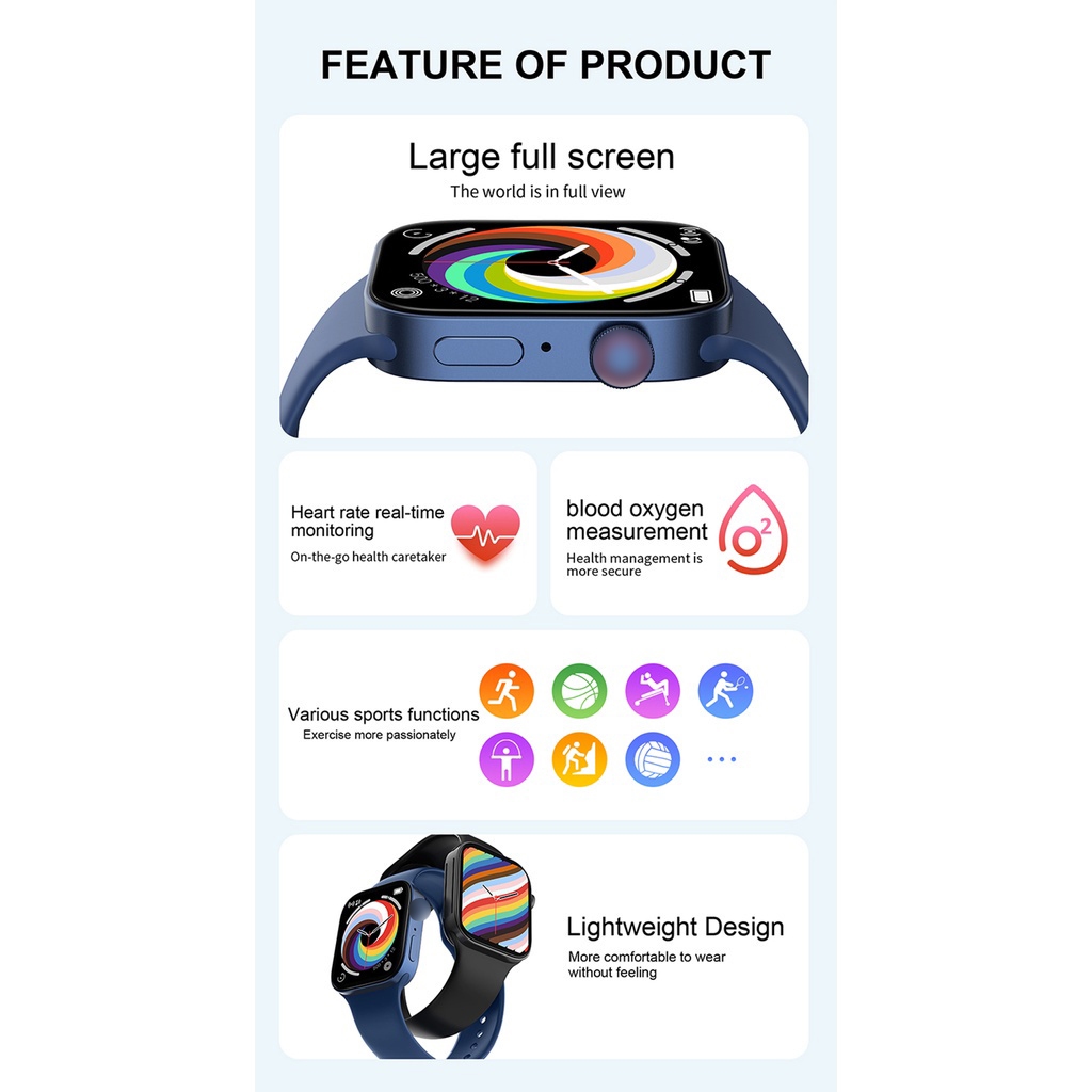 NEW PRODUCT SMART WATCH SERIES 8 I8 PRO MAX ORIGINAL 10 GAME KALKULATOR