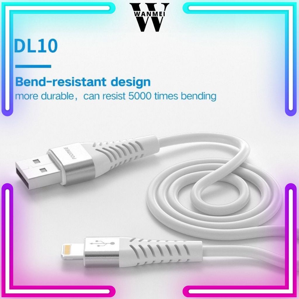 WM Kabel Data FOOMEE For Lightning DL10 100Cm / Cable Charge Iphone Transmission Fast Charging 2.1A 