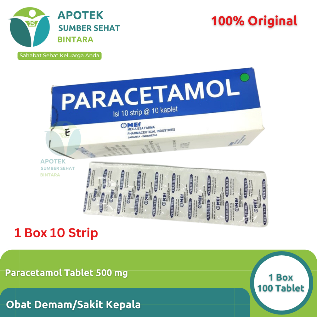 [1 Box] Paracetamol MEF 500 mg - Mengatasi Demam/Pusing