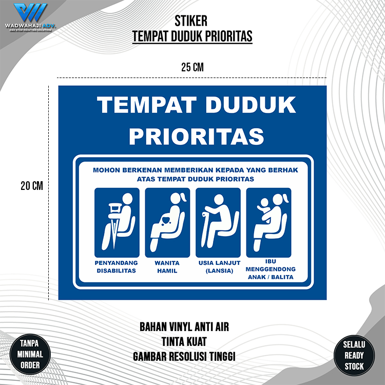 

Stiker Kursi Prioritas | tempat duduk Prioritas | Petunjuk bahan vinyil anti air Wadwahaji