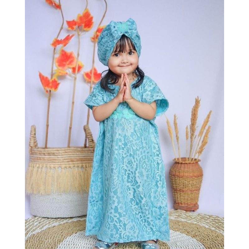 Kaftan Anak Kaftan Hafsha Syafiqa / Kaftan Bayi Premium / Kaftan Anak Set Turban / Baju Muslim Anak 