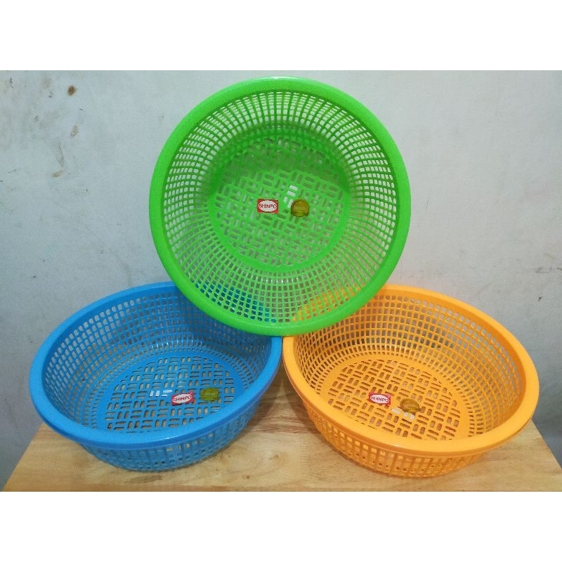 Baskom Plastik Berlubang 32,5cm Shinpo SIP831L / Kalo Plastik / Baskom Saringan / Bakul Bulat / Kera