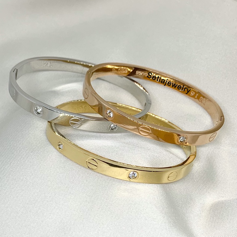 Gelang Titanium Nagita Anti Karat Gelang Titanium Tebal Aksesoris Gelang Wanita
