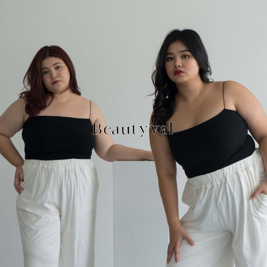 Terlaku NARA TANK TOP BASIC BIG SIZE WANITA SQUARE CROP TOP TANKTOP POLOS JUMBO