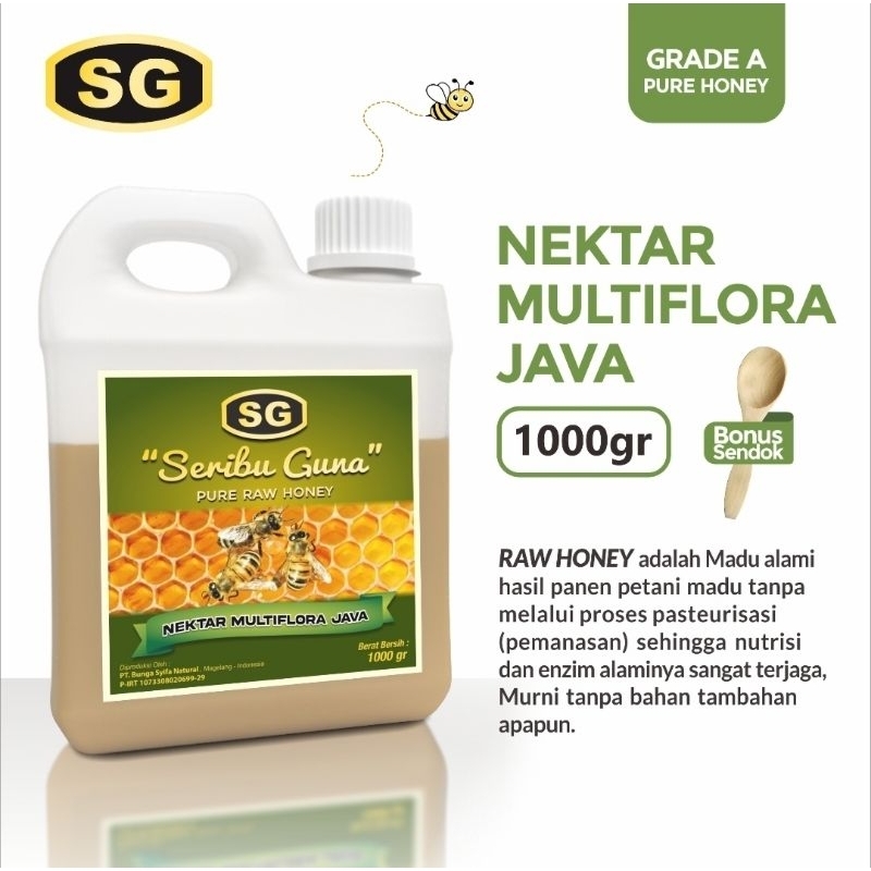 

Madu Murni Asli Seribu Guna Nektar Multiflora Java 1kg 100% Pure Raw Honey