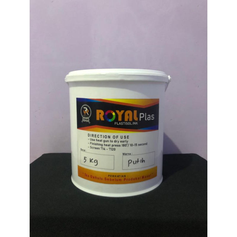 

Tinta Plastisol Putih Economis @ 5kg Royalplas