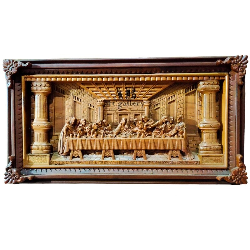 Perjamuan Yesus Ukiran Kayu Jati