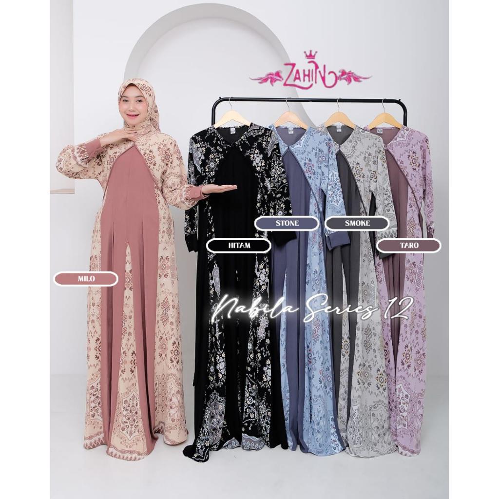 GAMISE SET NABILA SYARI BY ZAHIN , NABILA SET ZAHIN , GAMIS, BAJU MUSLIM, GAMIS CRINGKLE