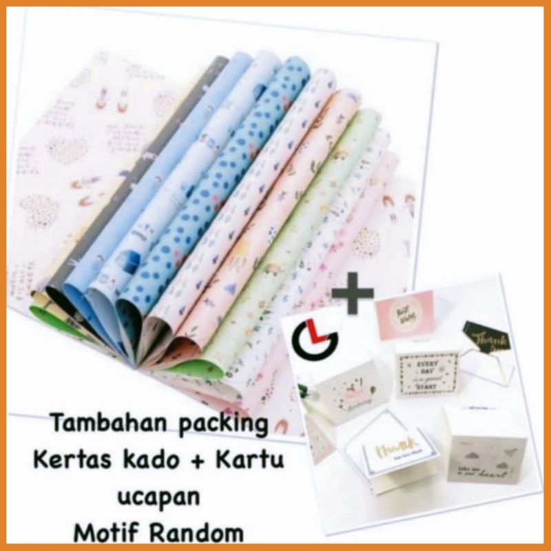 

Tambahan Packing Kertas Kado & Kartu Ucapan