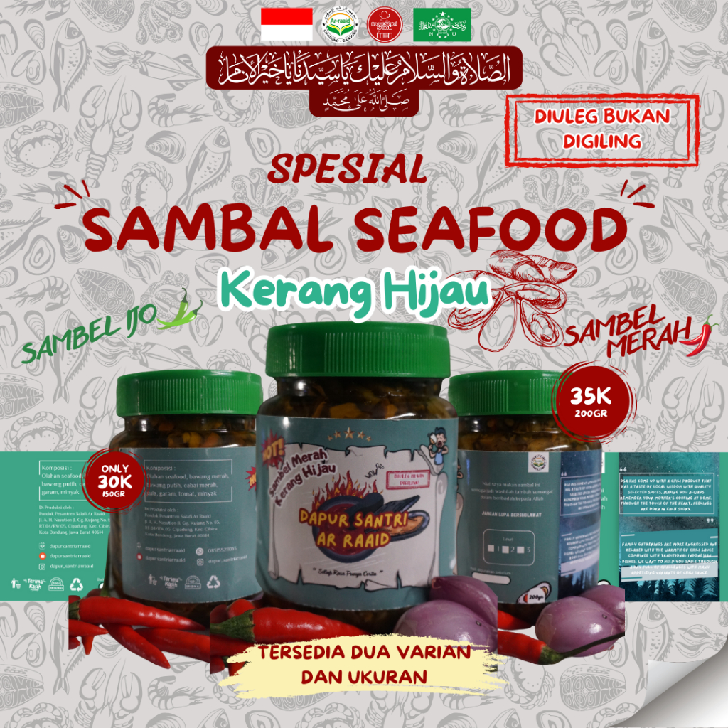 

Sambel Seafood DSA Kerang Hijau - Sambel Merah & Ijo