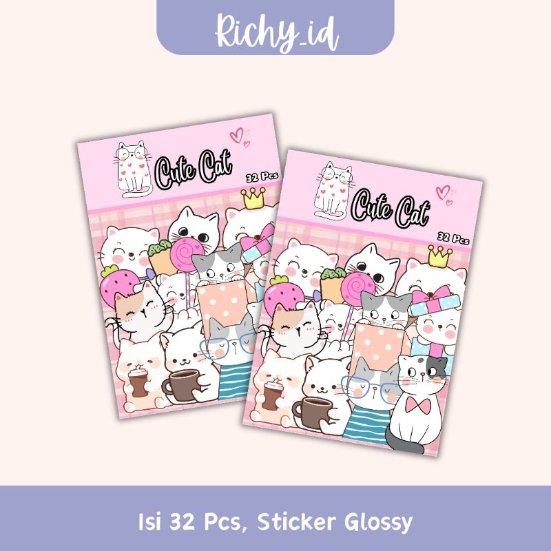 

sticker dekorasi jurnal motif kucing lucu / stiker dekorasi aesthetic/ stiker dekorasi kucing lucu
