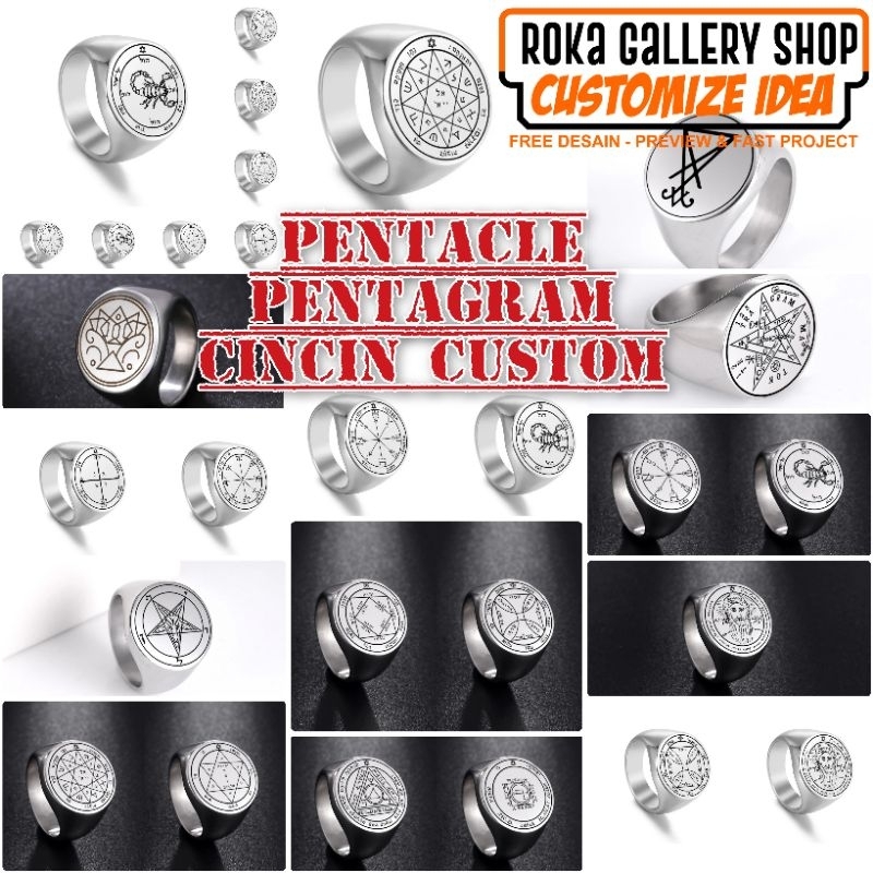 cincin custom reuqest pentagram jupiter mars merch pentacle of solomon