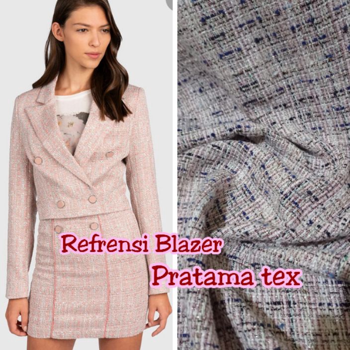 Promo MEWAH Kain Blazer Tweed Import Kain Tweed Halus  Per 5 Meter