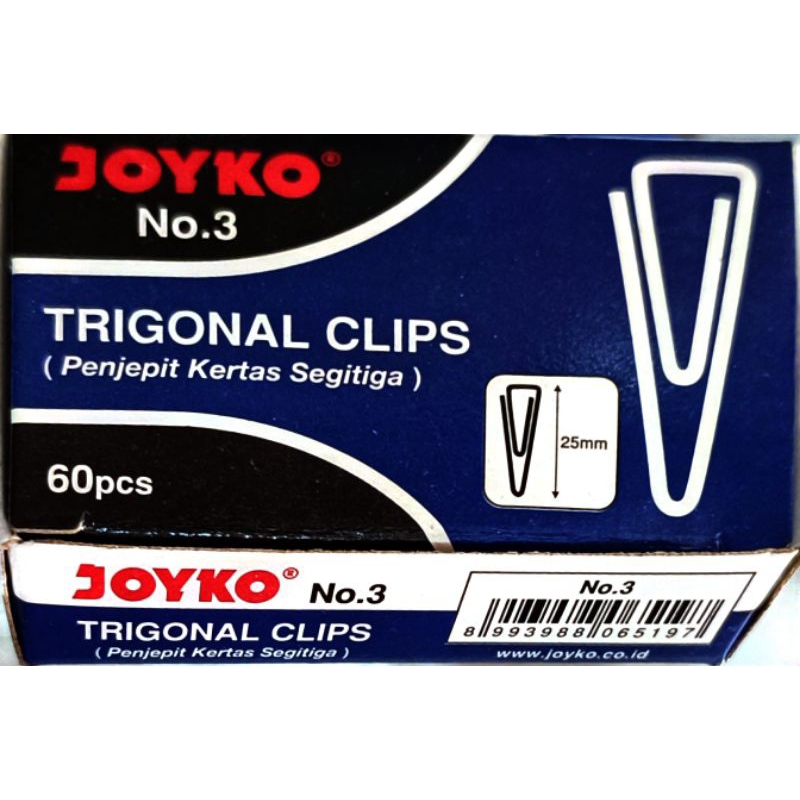 

Trigonal Clips BY JOYKO No 3 Paper Klip / Penjepit Kertas