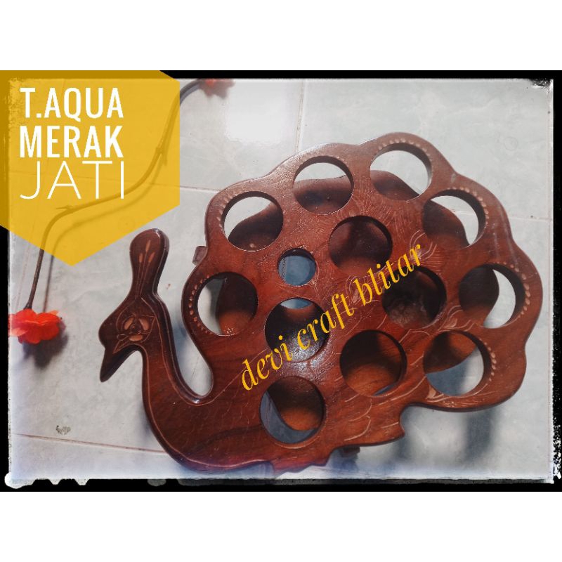 TEMPAT AQUA JATI, tempat air minum, jati, souvenir