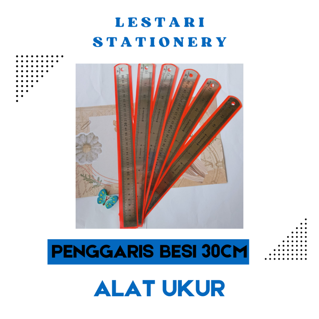 

Penggaris Besi Stainless Steel Ruler 30cm Lestari Stationery