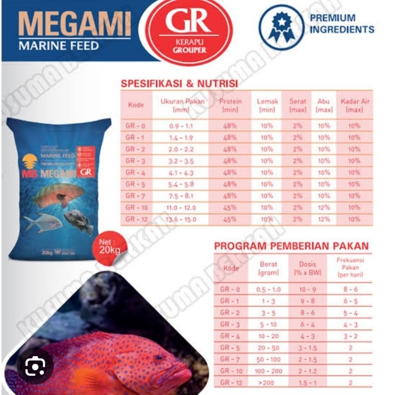 GAL Pakan ikan MEGAMI 1 sak