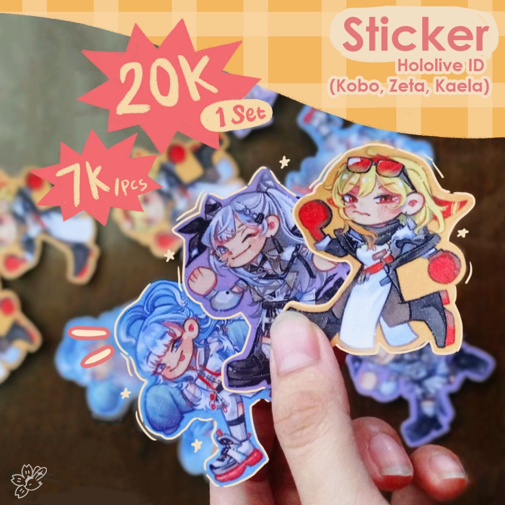 

Sticker Hololive ID Kobo, Zeta, Kaela [FanMerch by Riciaruu Studio]