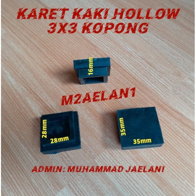 Karet Kaki Hollow 3x3 Sepatu Besi Holo Alas Kaki Rak Besi 30x30