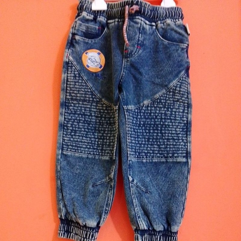 smurf celana joger jeans anak
