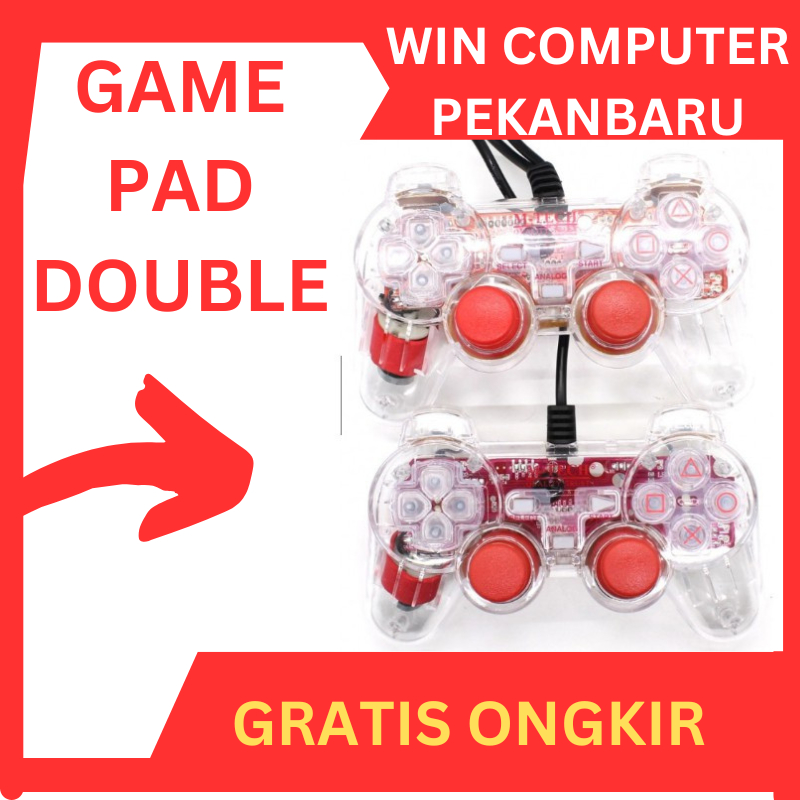 GAMEPAD JOYSTICK DOUBLE TRANSPARAN / JOYSTICK PC / GAMEPAD PC