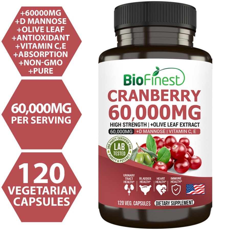 Biofinest Cranberry 60000mg Extract Supplement - 120 capsules
