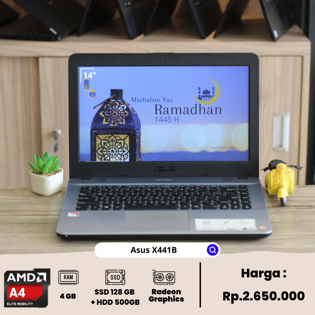 Laptop Asus SSD 128 GB + HDD 500 GB harga 2 jutaan