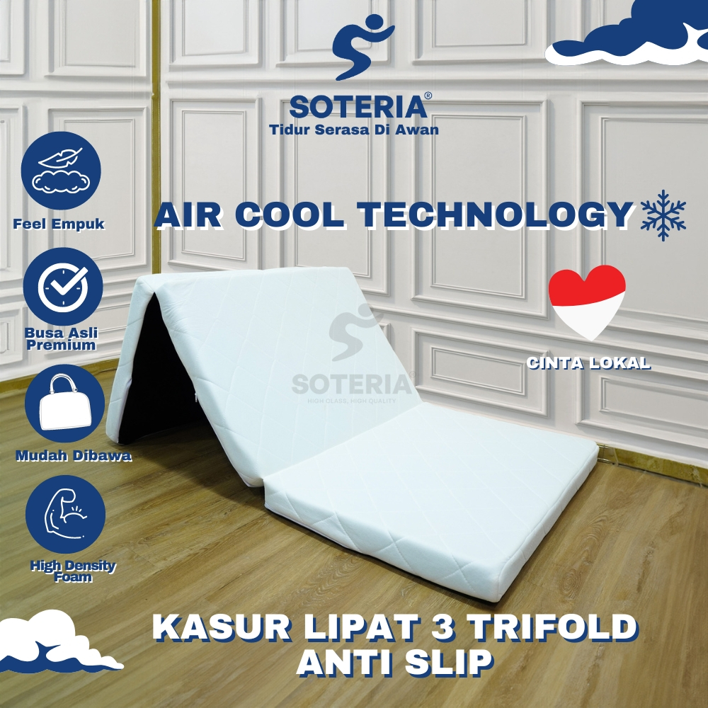Soteria Kasur Lipat Lantai Trifold LP3 Knitting Premium High Density Tebal 8 cm / Kasur Lipat Anak K
