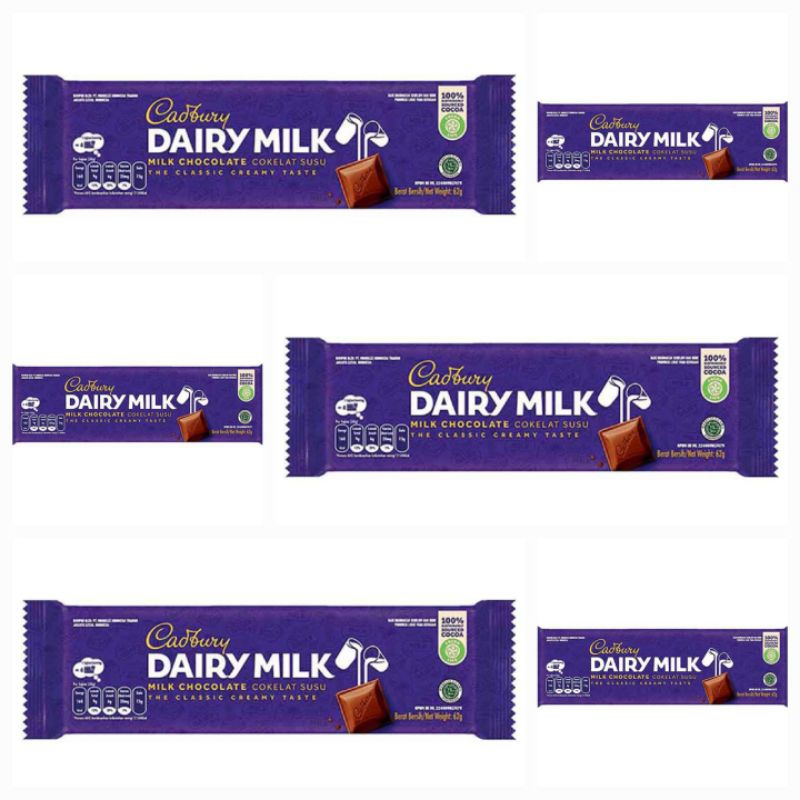 

Cadbury Dairy Mili Chocolate The classic creamy Taste Cokelat Susu 62 GR