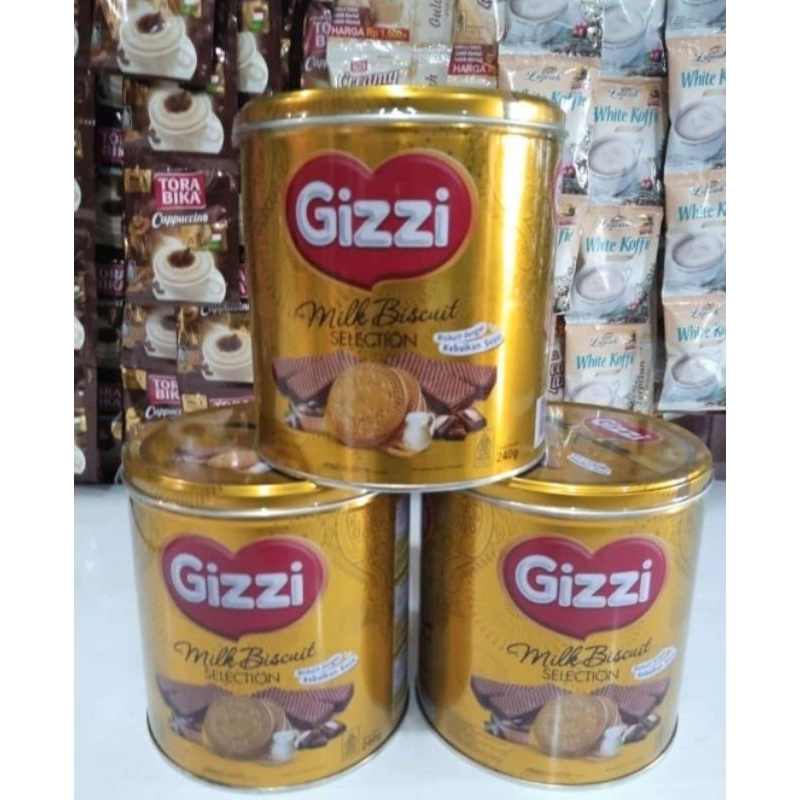 

Gizzi Biscuit kaleng 1 dus isi 6 kaleng/ 240 gram