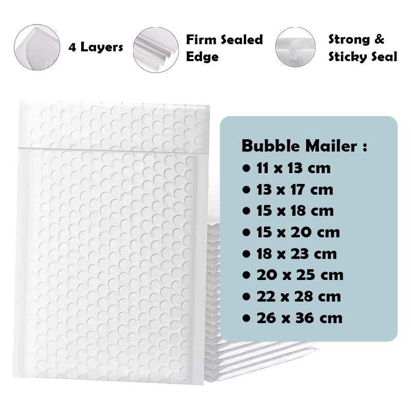 

Amplop Bubble Bubble Packing Bubble Mailer Plastik Wrap Tahan Air Tebal Warna Putih Variasi