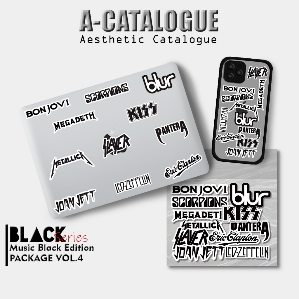 

Sticker Aesthetic Catalogue Waterprooft Compilation Hypebeast Black Series Band Music Icon Logo || BAND BLACK PACKAGE V.4