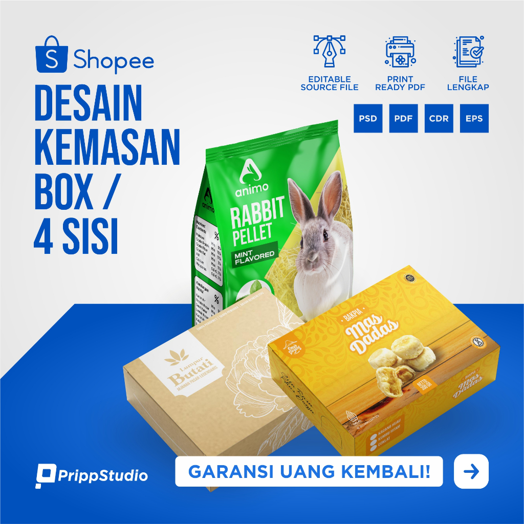 Jasa Desain Kemasan Box 4 Sisi Profesional