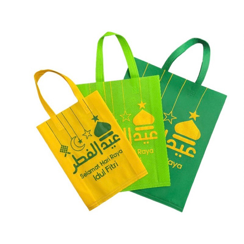

TAS SPUNDBOND PARCEL GOODIE BAG IDUL FITRI LEBARAN DESIGN 5C-4 UKURAN