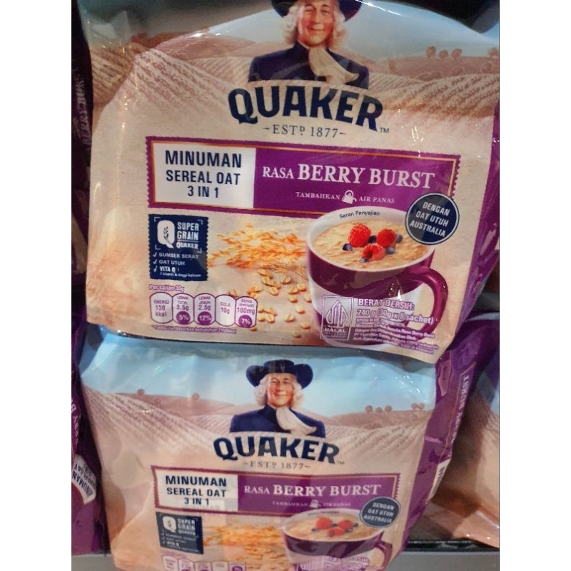 

Quaker 3 In 1 Rasa Berry Burst 224gr exp 20 Oktober 2025