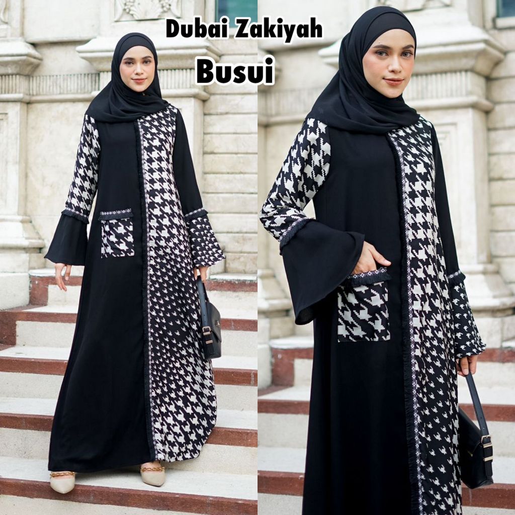 Abaya Hitam Turkey Gamis Maxi Dress Arab Saudi Turki Dubai Zakiyah