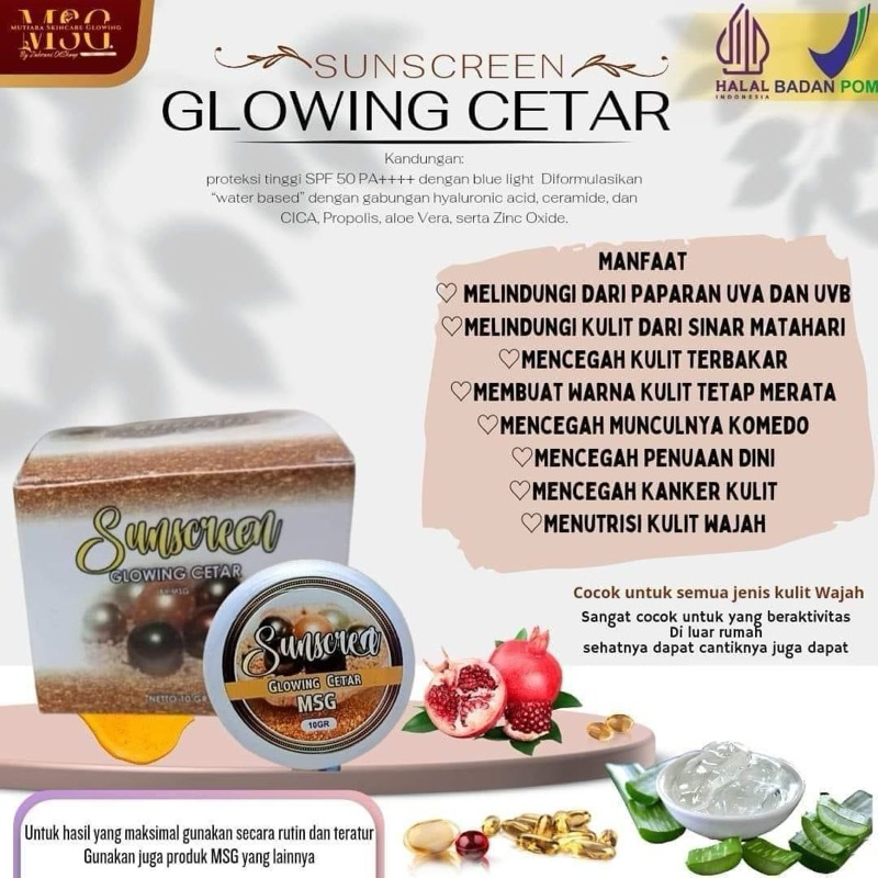 SUNSCREEN MUTIARA SKINCARE GLOW