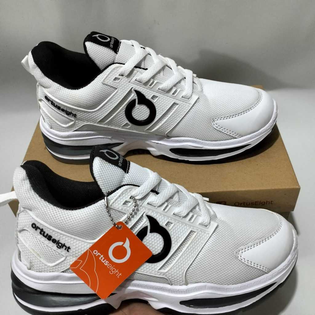 SEPATU RUNNING PRIA WANITA SPORT ORTUSEIGHT WARNA PUTIH HITAM ELEGAN SANTAI MODEL VIRAL