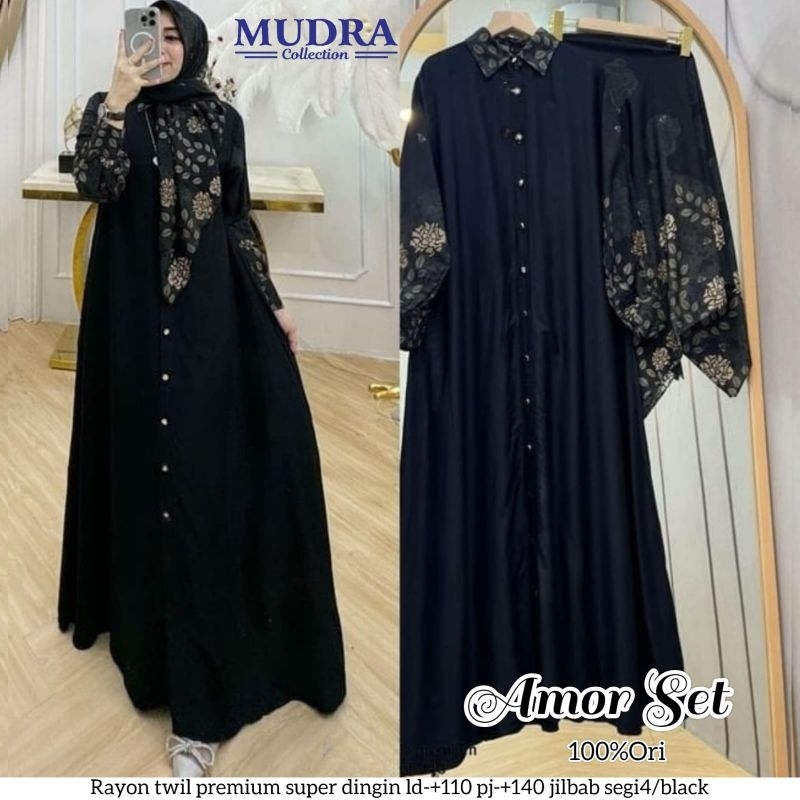 AMOR SET MAXY ORIGINAL BY MUDRA / GAMIS+JILBAB / GAMIS DRESS SET