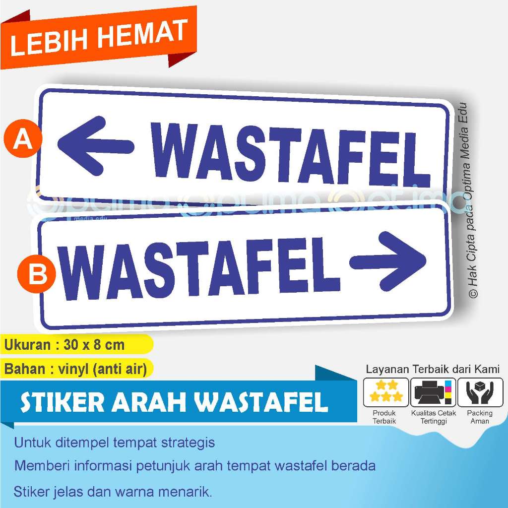 CETAK STIKER ARAH LOKASI WASTAFEL