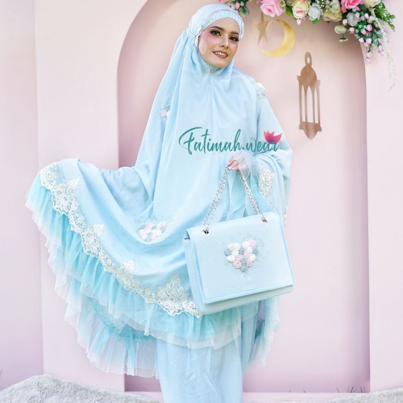 Mukenah Alisha mukenah cantik mukena katun premium mewah bordir mutiara permata tile bunga lebaran m