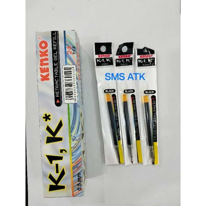 

(Ecer) 2pcs Refill Pen K-1 0.5mm Hitam