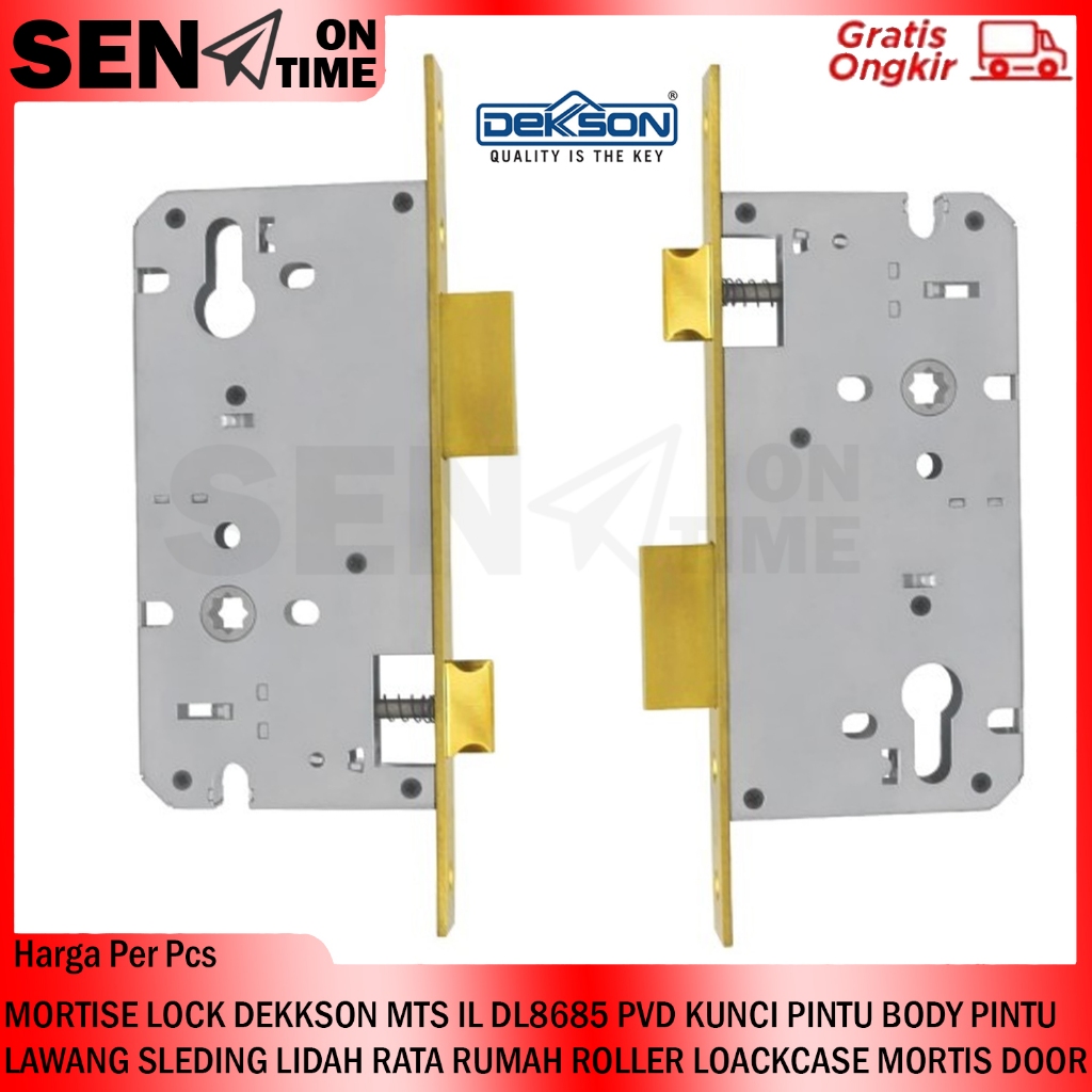 MORTISE LOCK DEKKSON MTS IL DL8685 PVD KUNCI PINTU BODY LAWANG SLEDING LIDAH RATA RUMAH ROLLER LOACK