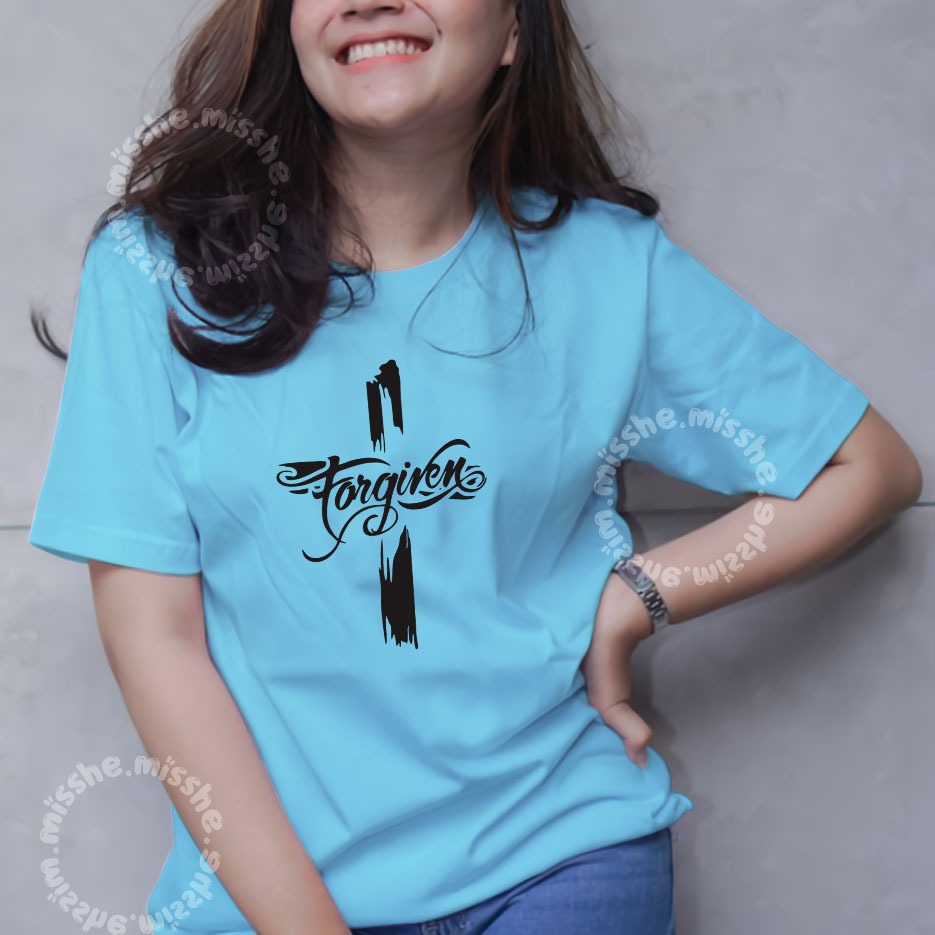 COD ID - Tshirt Motif Kaos DTF salib given / Kaos Katun Wanita / Baju Kaos Wanita Terbaru 2024 / Kao