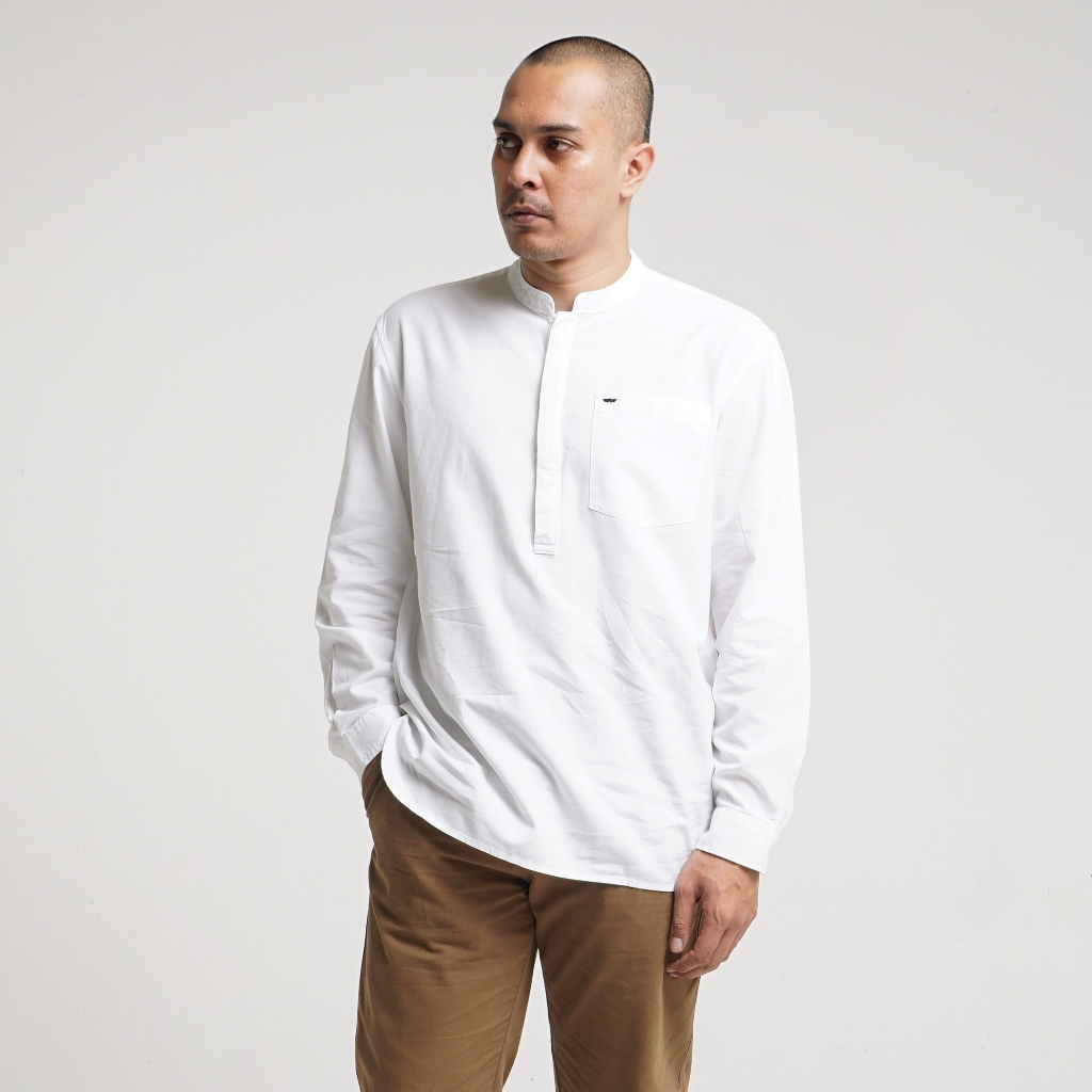 MGEE Baju Koko Lengan Panjang Putih Pria Muslim M.GEE Original AUTUS C058