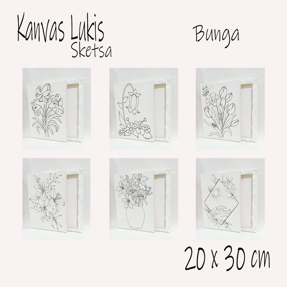 

Kanvas Lukis Sketsa Pot Bunga 20x30