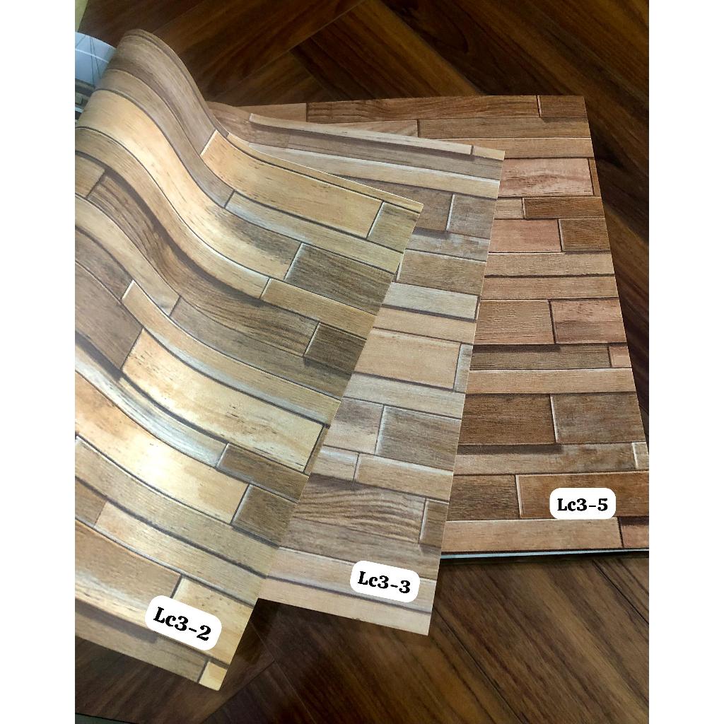 WALLPAPER DINDING MOTIF KAYU COKLAT NATURAL 3D LC