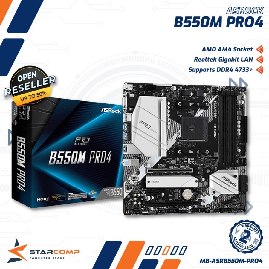 Motherboard Asrock B550M PRO4 AMD AM4 DDR4 B 550 M Pro 4