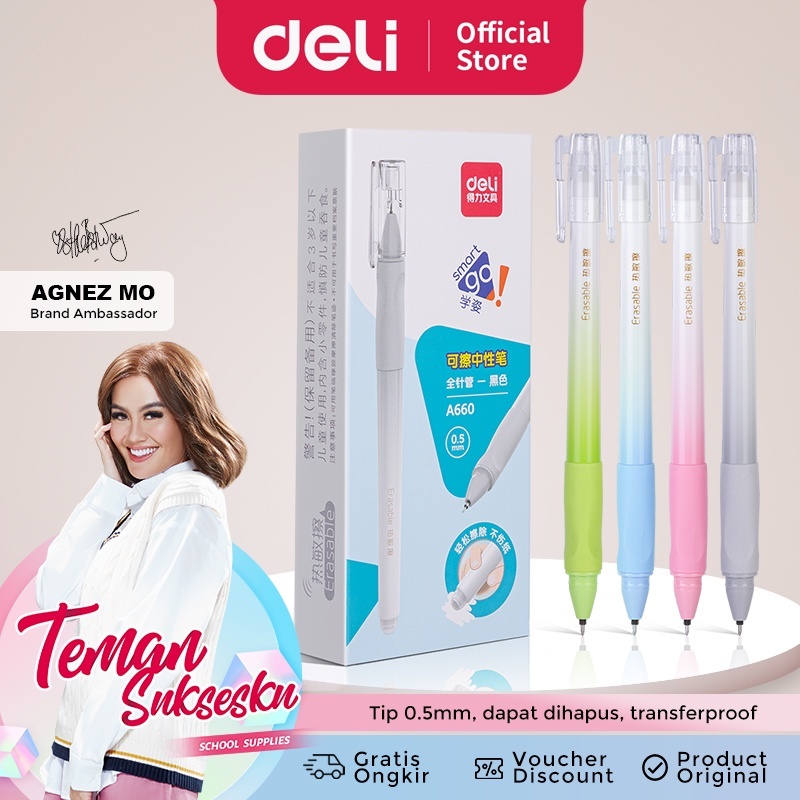 

Deli Erasable Pen / Pulpen Bisa Dihapus Penulisan Halus A660