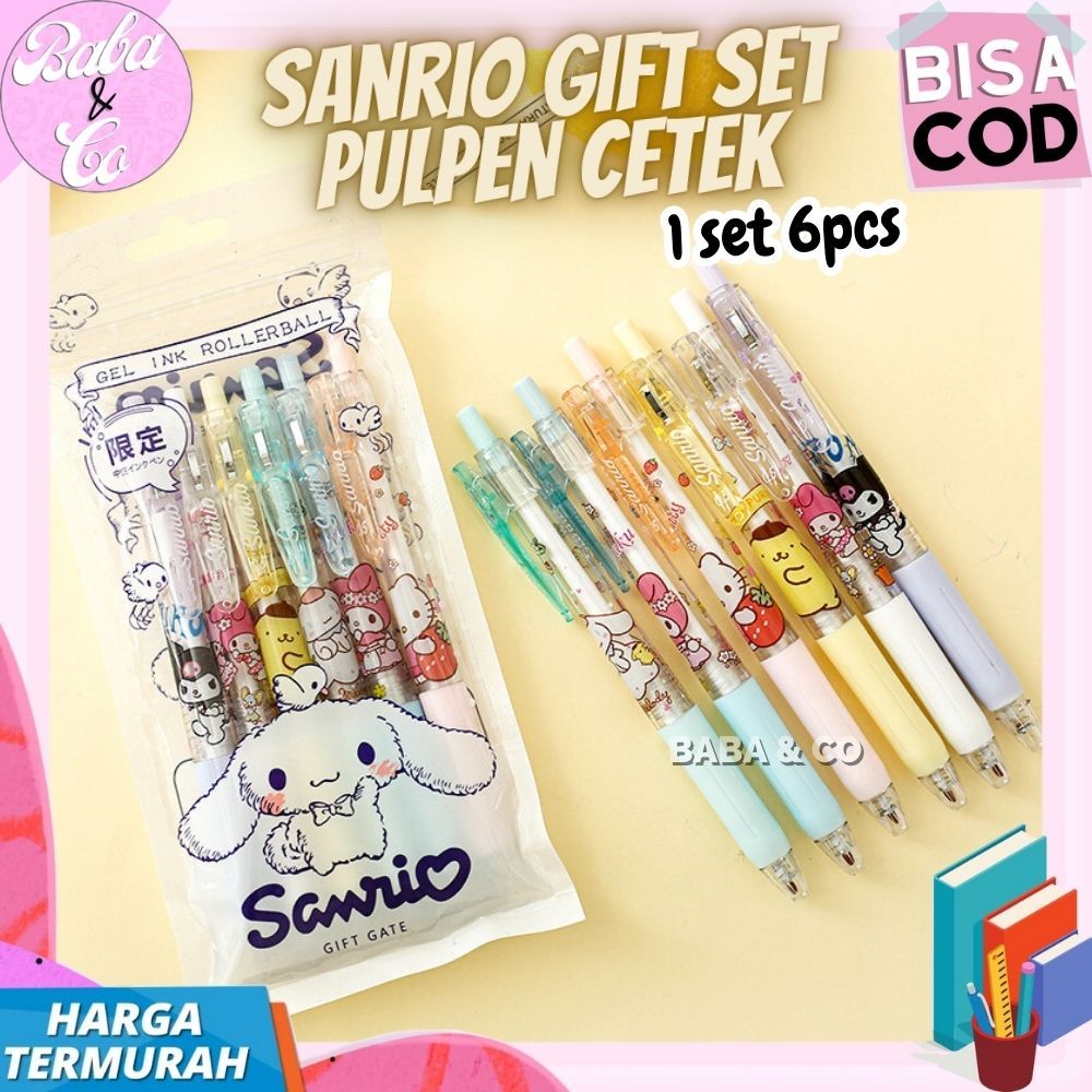 

PULPEN SANRIO 1 SET ISI 6pcs PEN CETEK MEWAH SANRIO SET CINNAMOROLL PACK PULPEN MEKANIK SANRIO MIX
